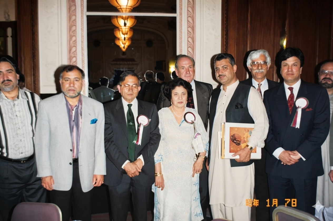 Academy members and guests posed together at a formal indoor gathering.